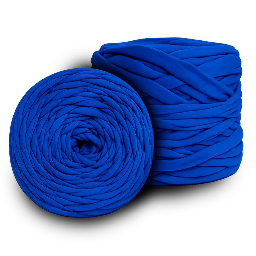 Ovillo de trapillo azul intenso