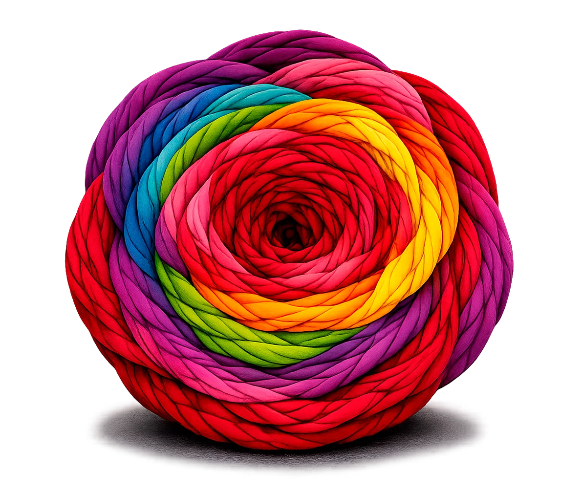 Trapillo tejido en espiral de colores vibrantes